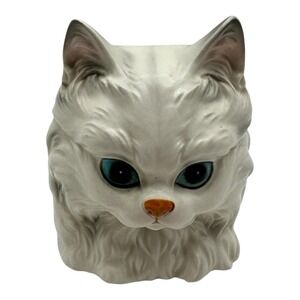 Vintage Inarco White Persian Cat‎ Head Planter Kitty Kitten MCM Retro 60s 5.25"